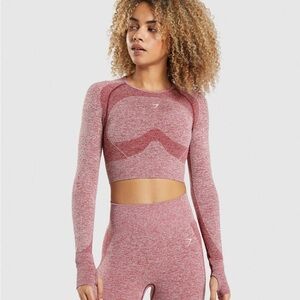 Gymshark Red Long Sleeve Crop Top
